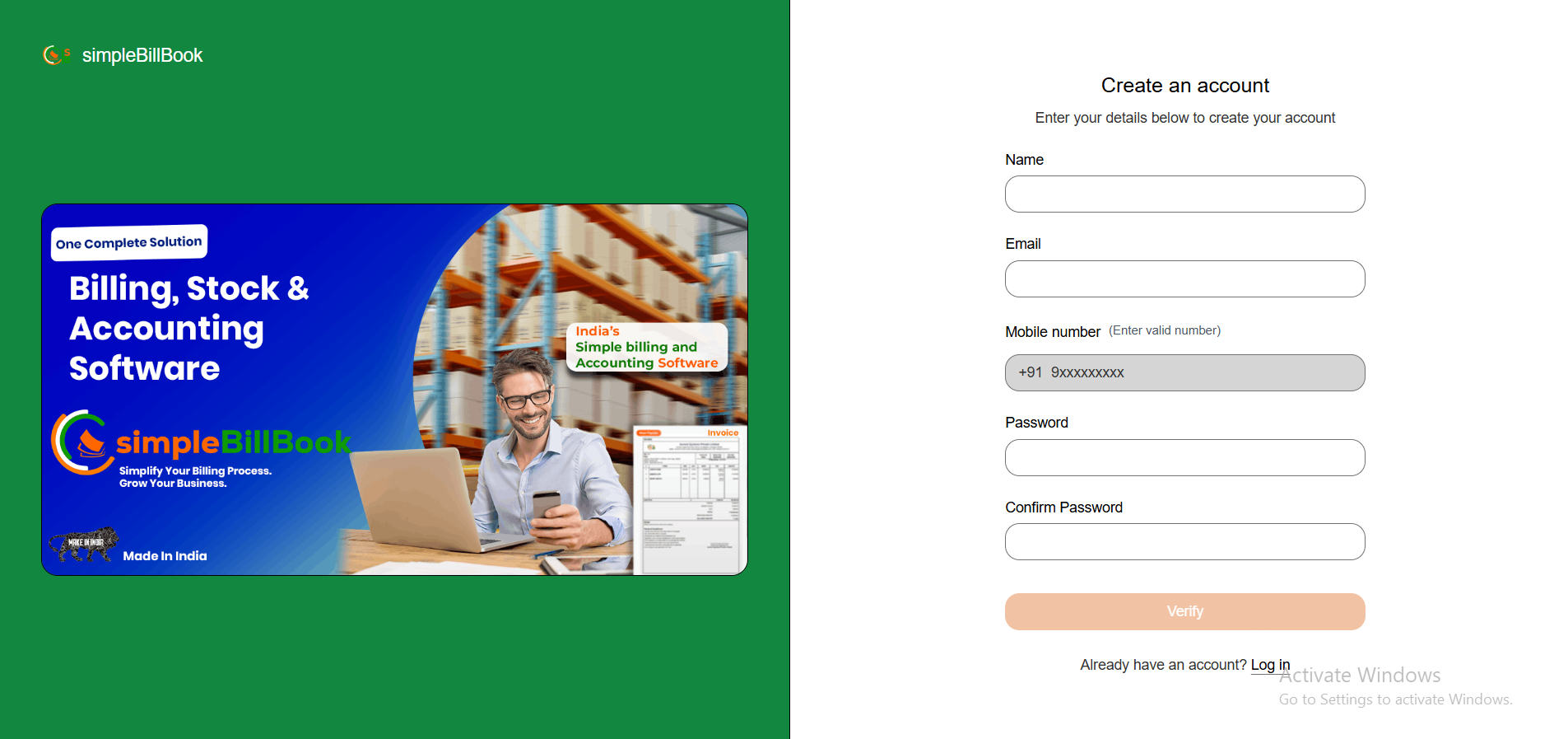 Create Account Form